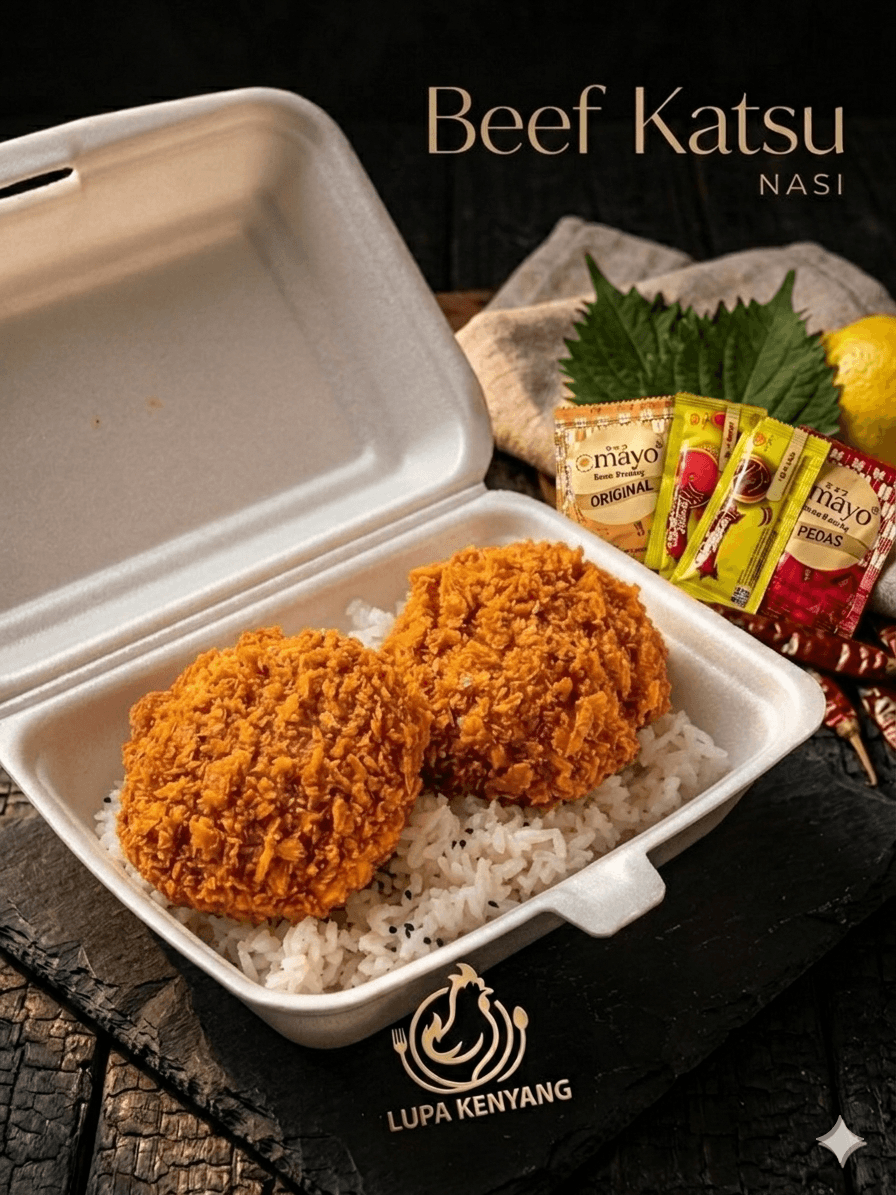 Nasi Beef Patty Katsu