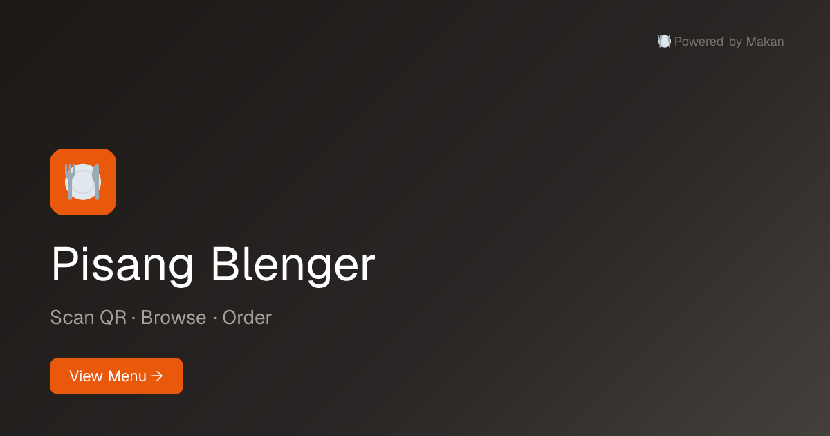 Pusat Pisang Blenger — Menu — Makan